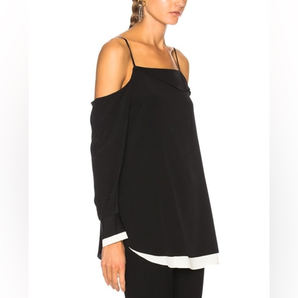 Rag & Bone Silk Karley Cold Shoulder Top L - Picture 4 of 13